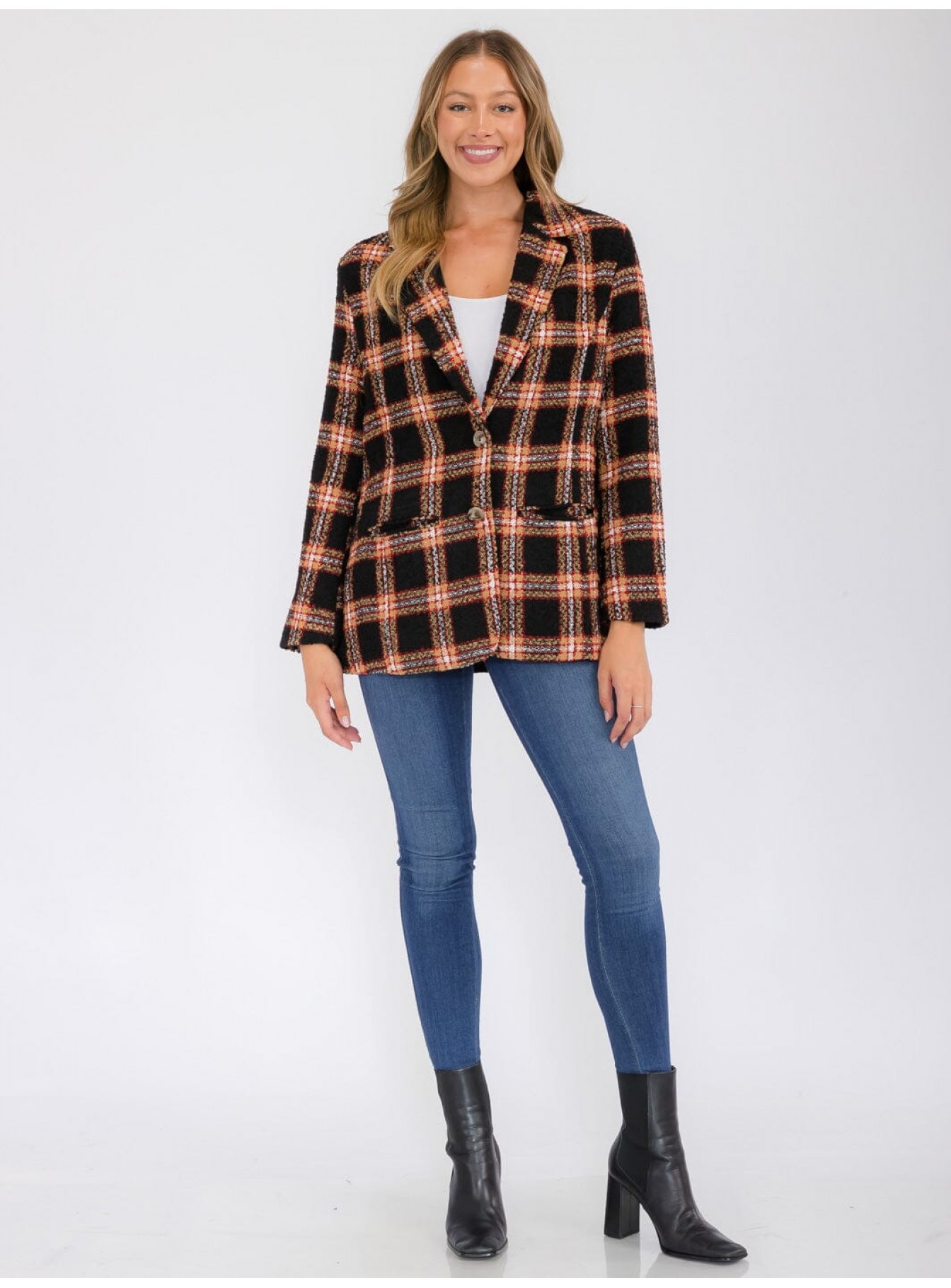 WOMEN'S LONG SLEEVE POCKETS BUTTON UP CO...