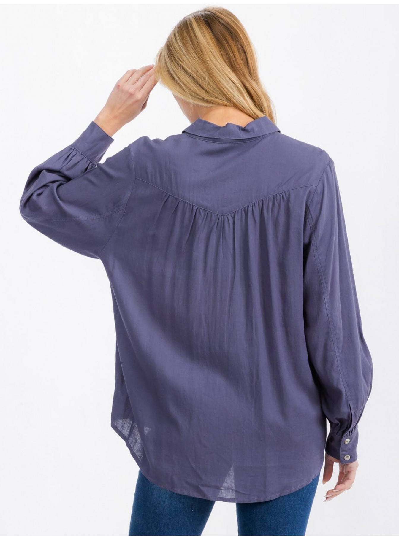 WOMEN'S LONG SLEEVE BUTTON UP LINEN BLOUSE WOMEN'S LONG SLEEVE BUTTON UP LINEN BLOUSE