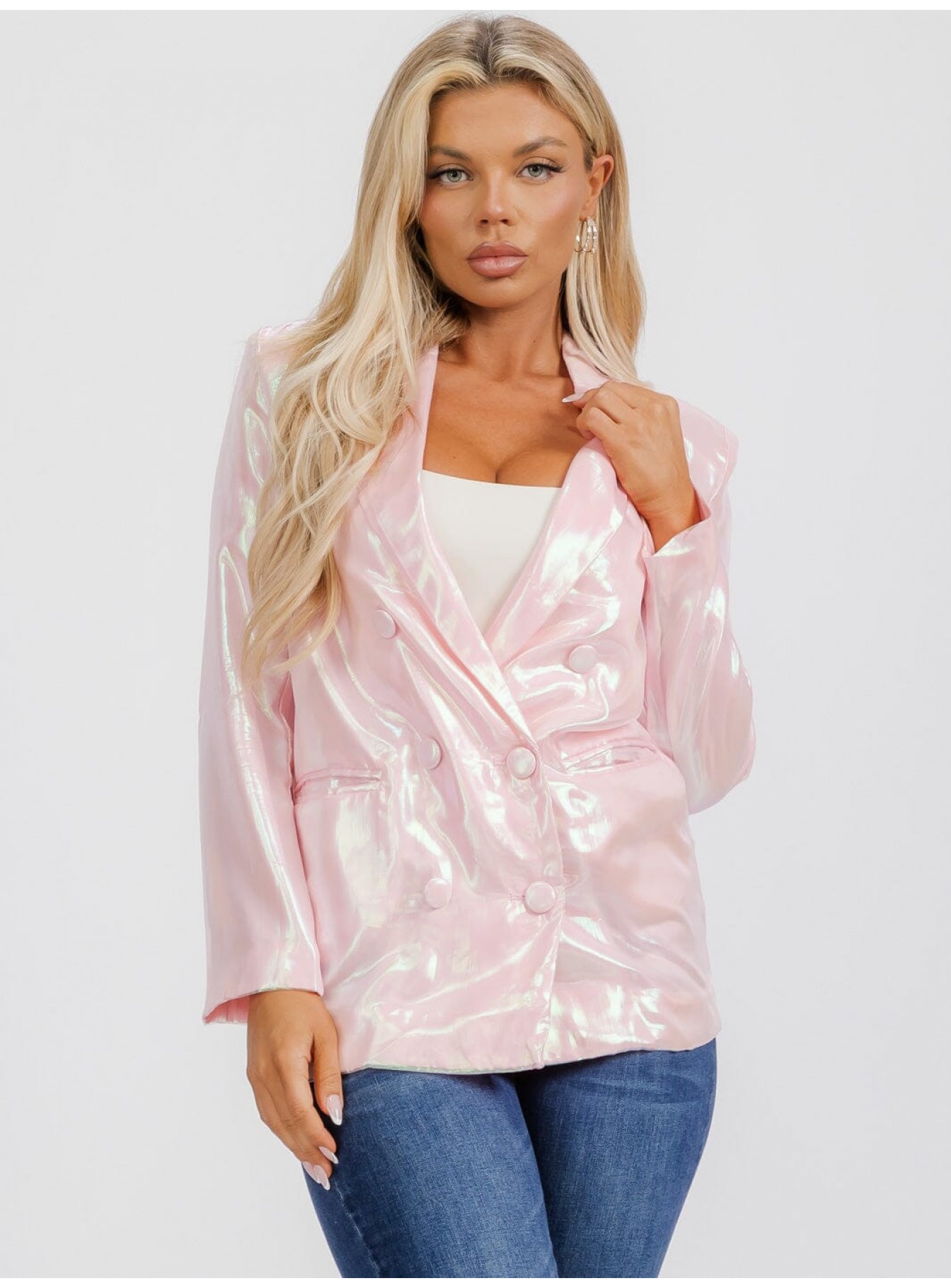 WOMEN'S LONG SLEEVE BUTTON CLOSURE FRONT...