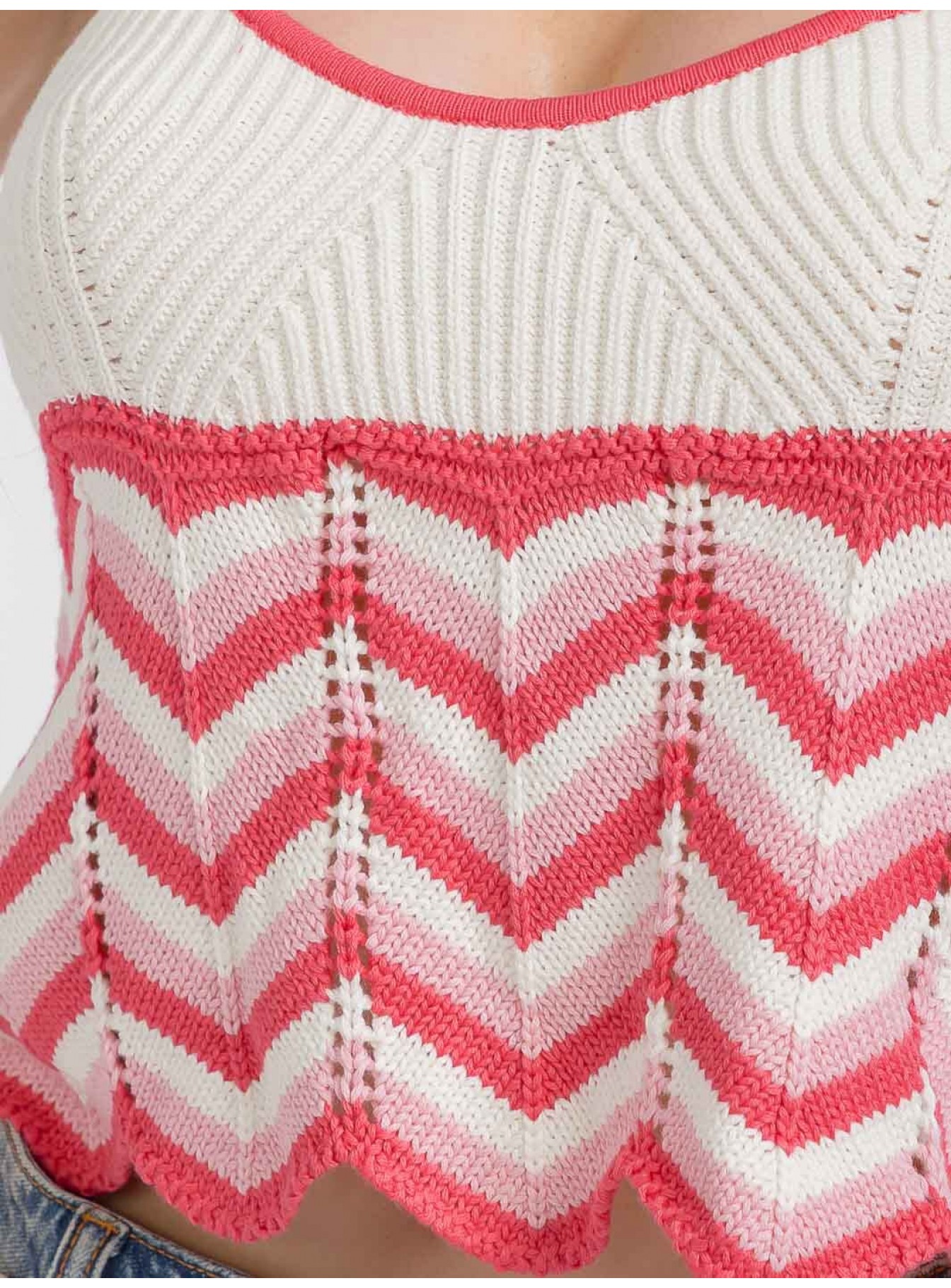 WOMEN'S SLEEVELESS COLORBLOCK KNIT TANK TOP