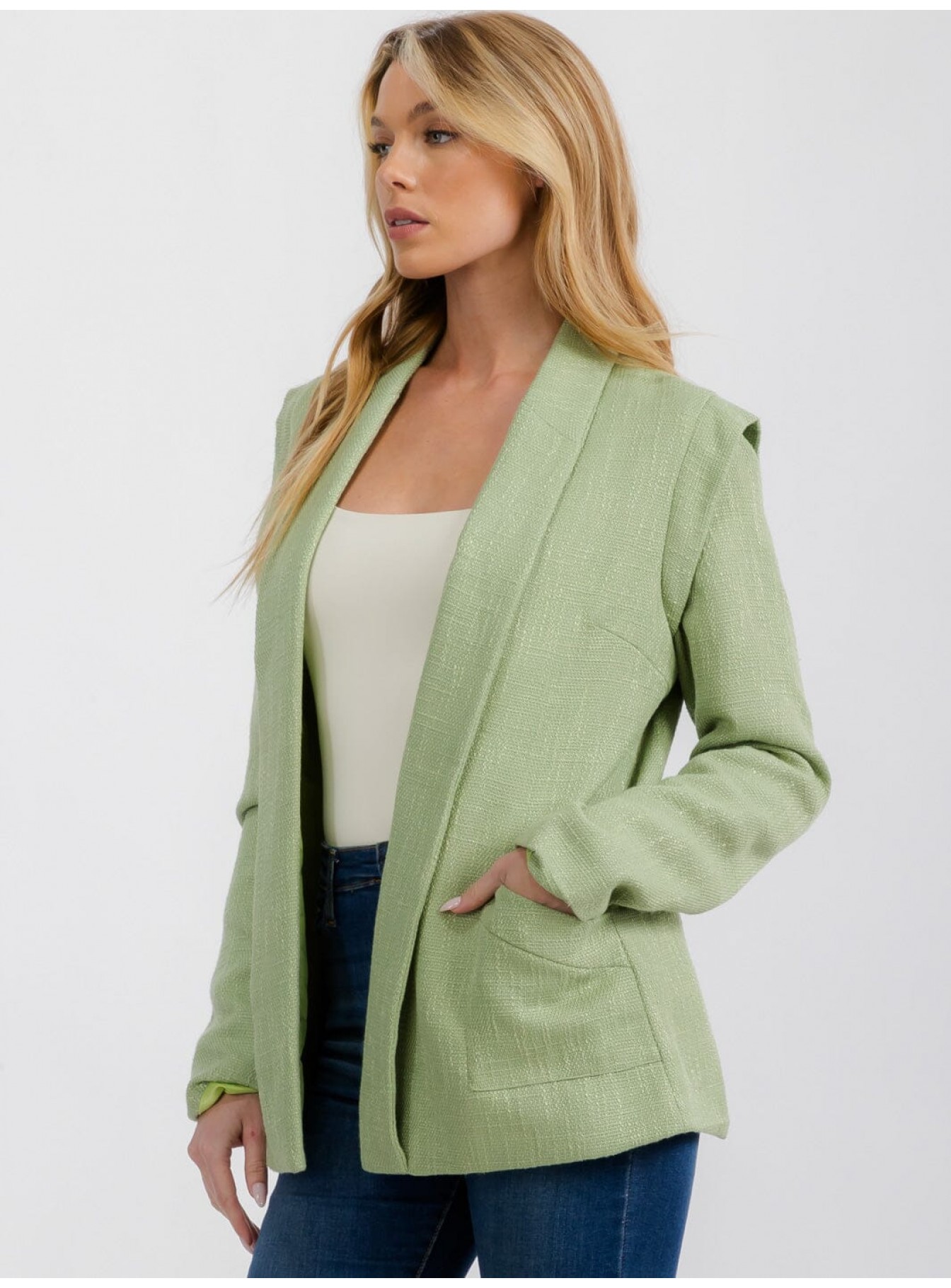 WOMEN'S LONG SLEEVE OPEN FRONT SHOULDER ...