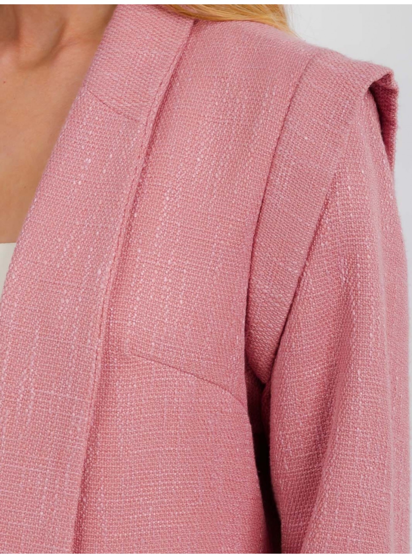 WOMEN'S LONG SLEEVE OPEN FRONT SHOULDER DETAILED BLAZER