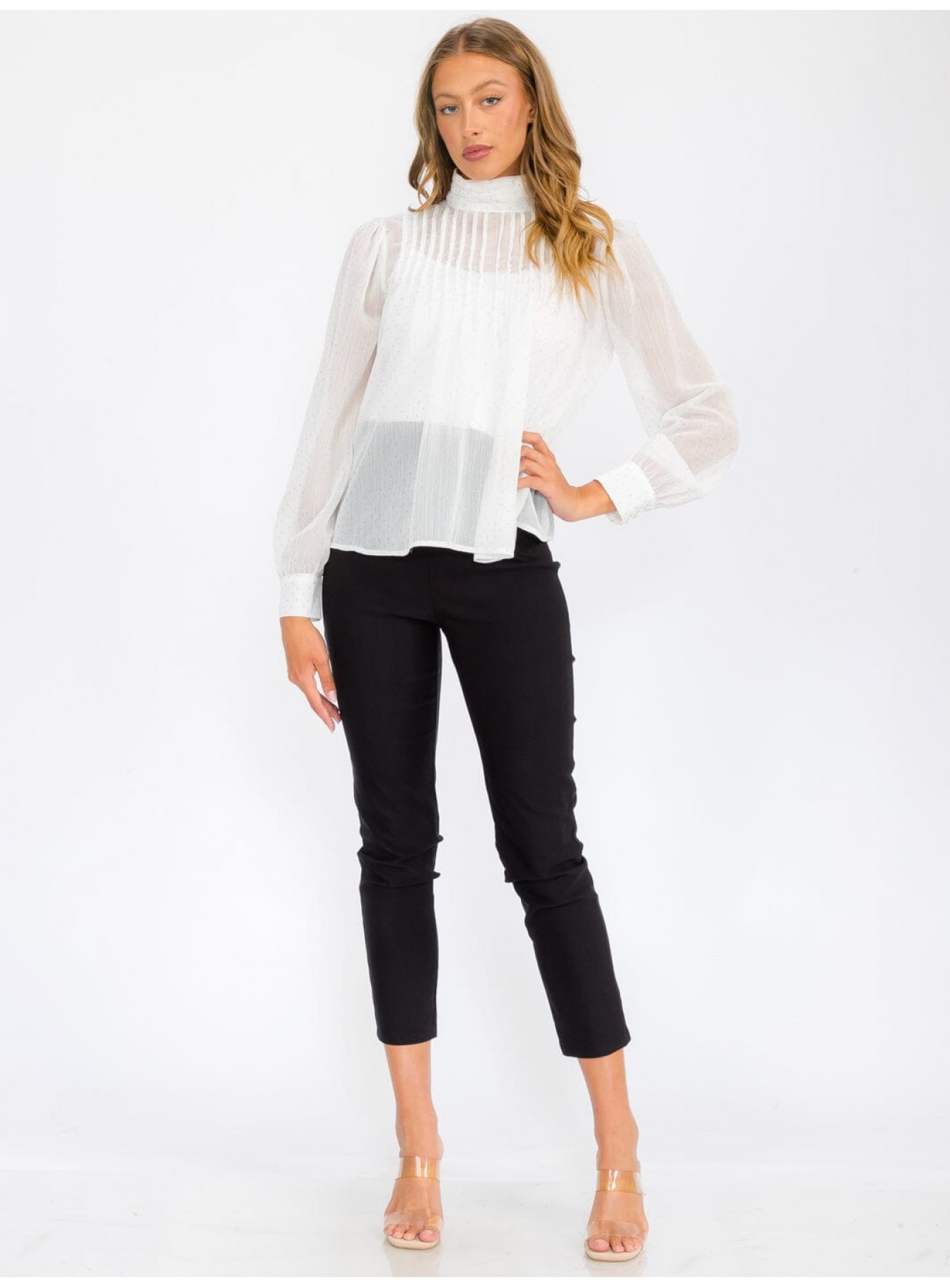 WOMEN'S LONG SLEEVE TURTLE NECK SHIMMER ...