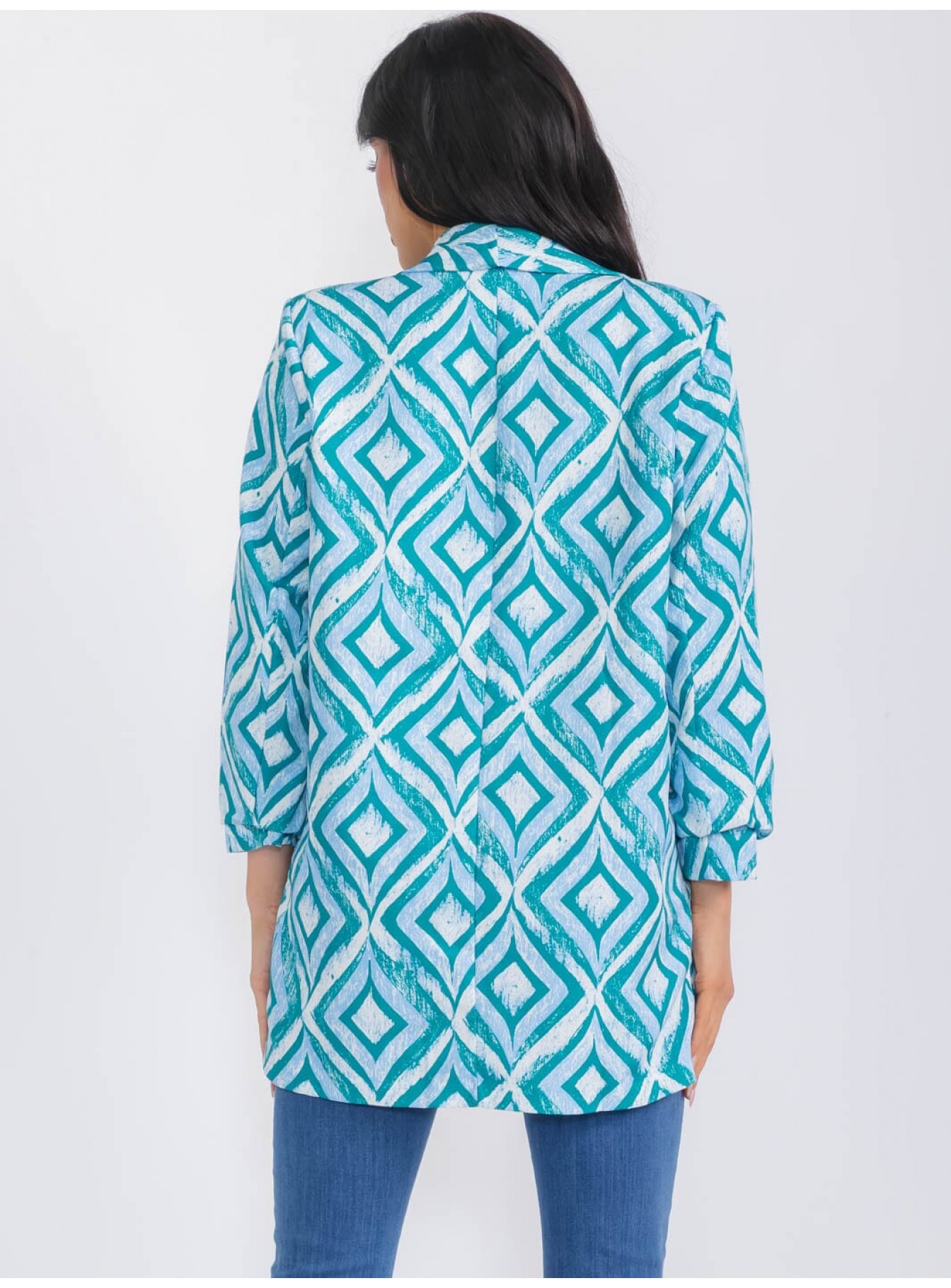 WOMEN'S LONG SLEEVE OPEN FRONT PRINTED BLAZER WOMEN'S LONG SLEEVE OPEN FRONT PRINTED BLAZER