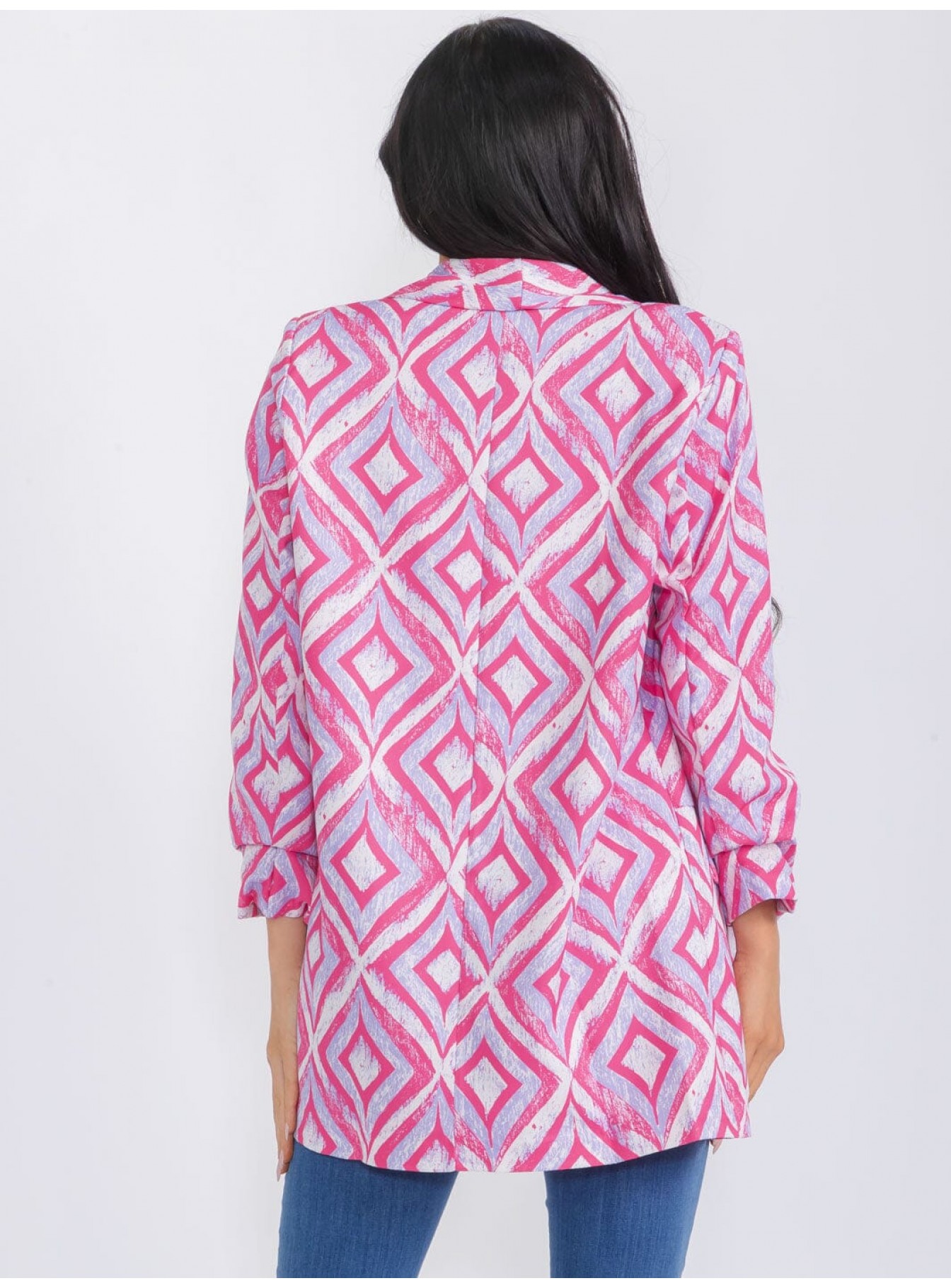 WOMEN'S LONG SLEEVE OPEN FRONT PRINTED BLAZER WOMEN'S LONG SLEEVE OPEN FRONT PRINTED BLAZER