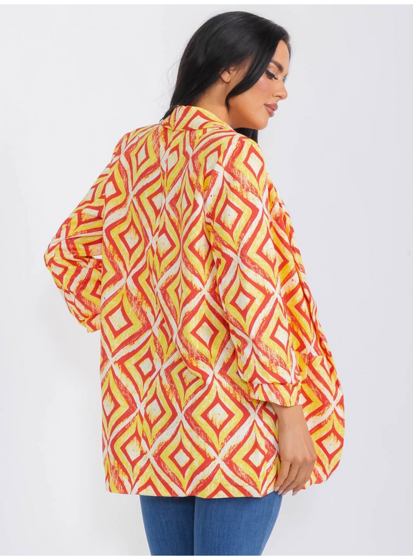 WOMEN'S LONG SLEEVE OPEN FRONT PRINTED BLAZER WOMEN'S LONG SLEEVE OPEN FRONT PRINTED BLAZER