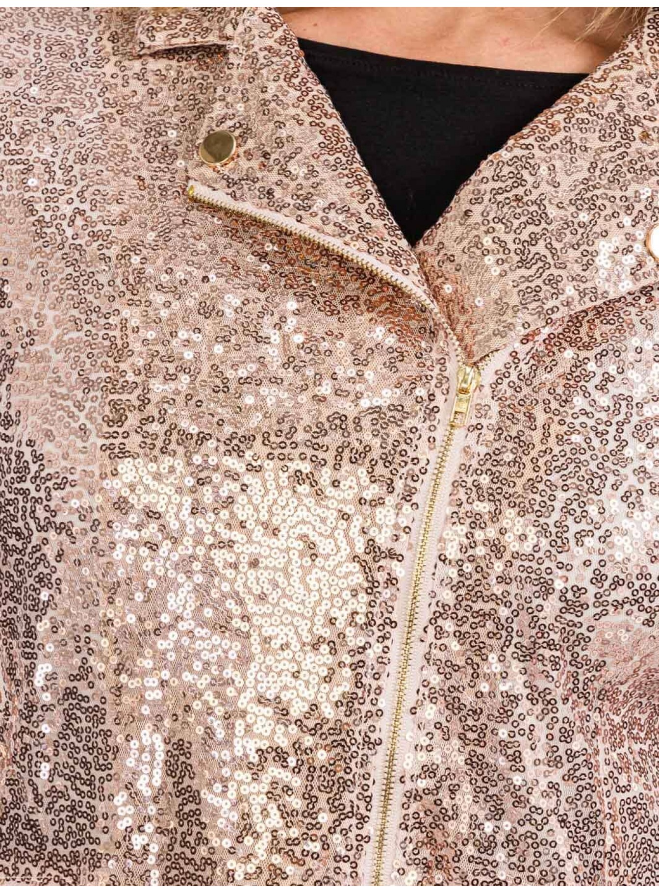 WOMEN'S LONG SLEEVE ZIP UP SEQUINS BLAZER