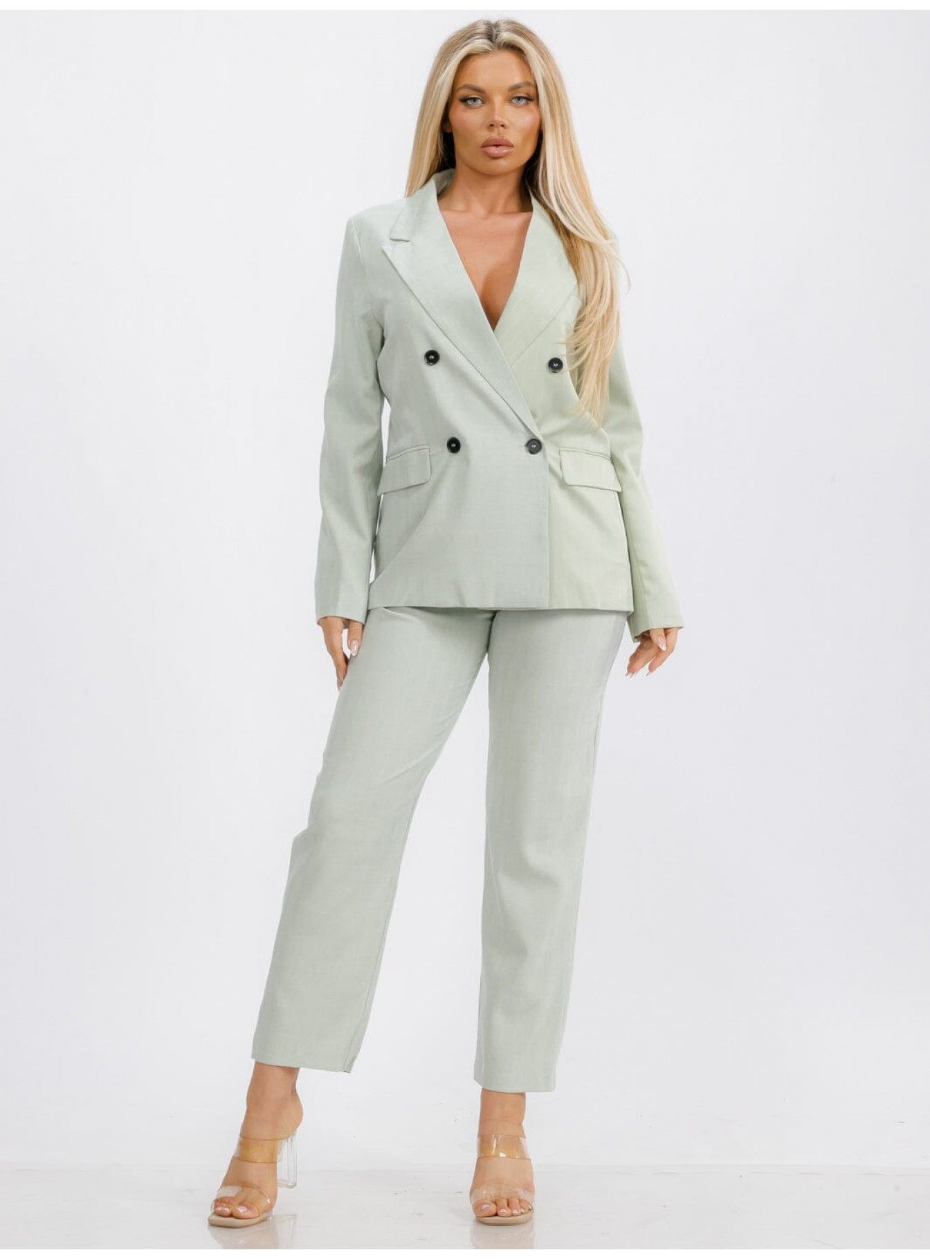 WOMEN'S LONG SLEEVE BUTTON CLOSURE STRIPES BLAZER WOMEN'S LONG SLEEVE BUTTON CLOSURE STRIPES BLAZER