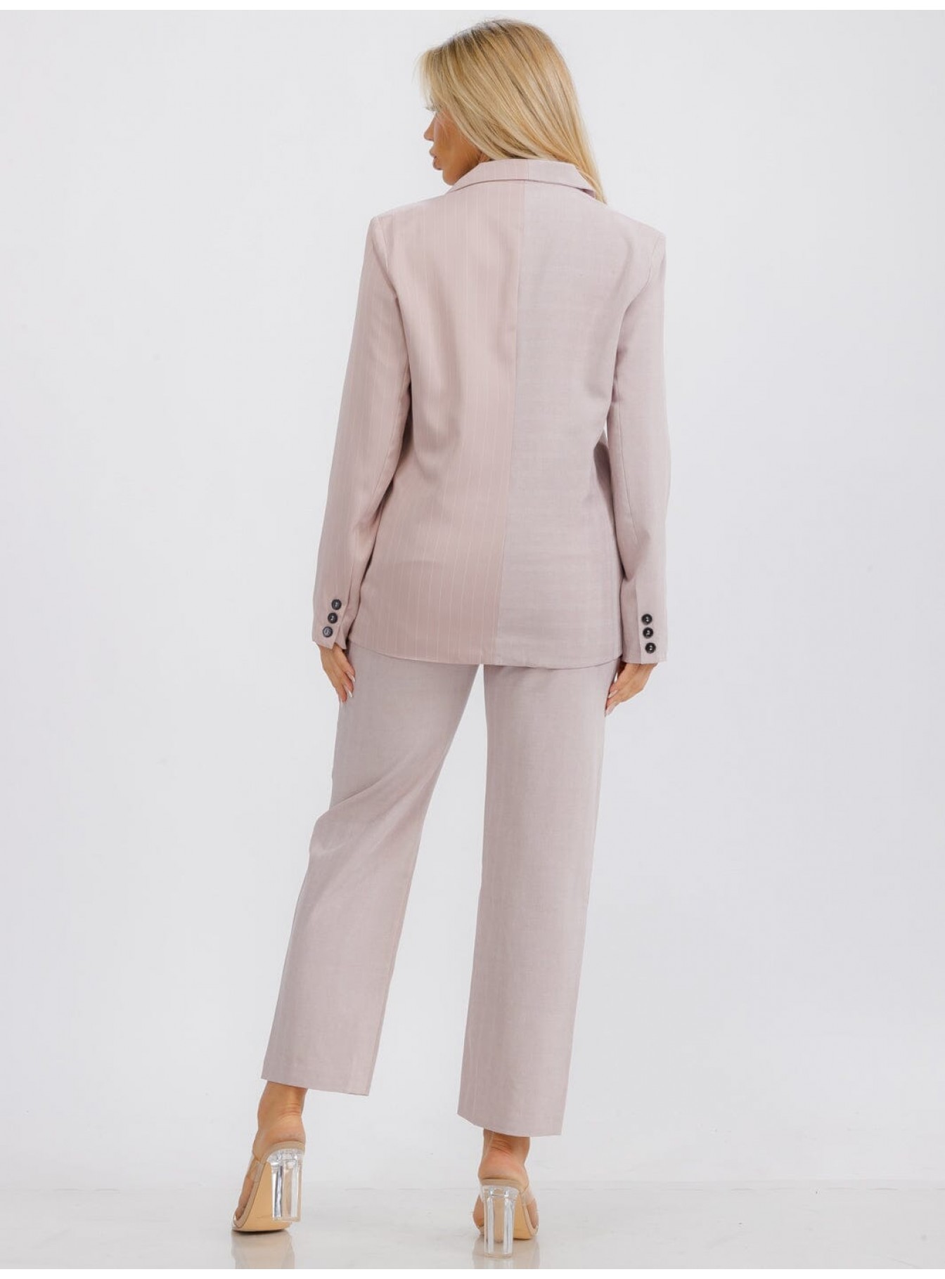 WOMEN'S LONG SLEEVE BUTTON CLOSURE STRIPES BLAZER WOMEN'S LONG SLEEVE BUTTON CLOSURE STRIPES BLAZER