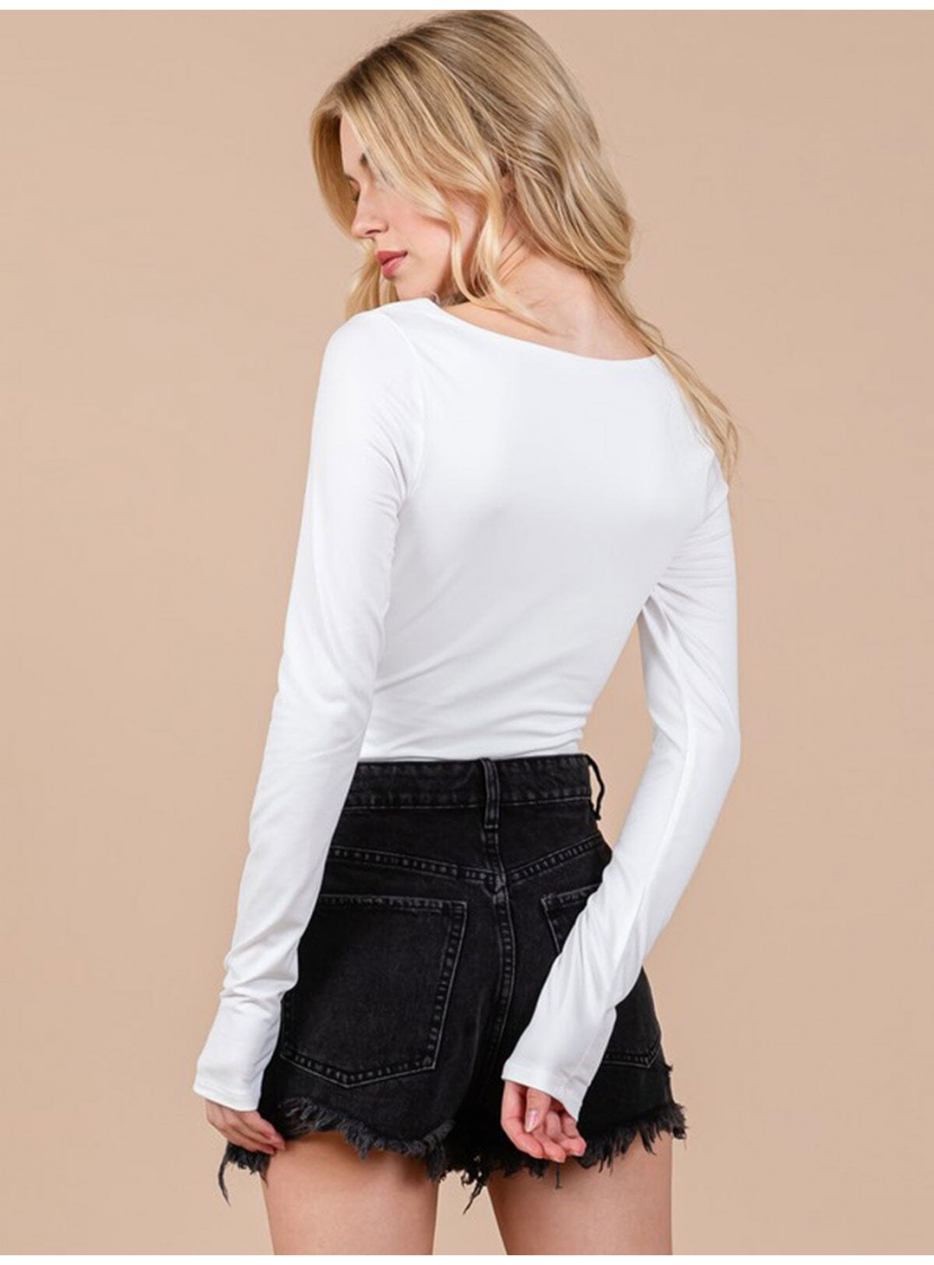 WOMEN'S LONG SLEEVE SOLID BODYSUIT