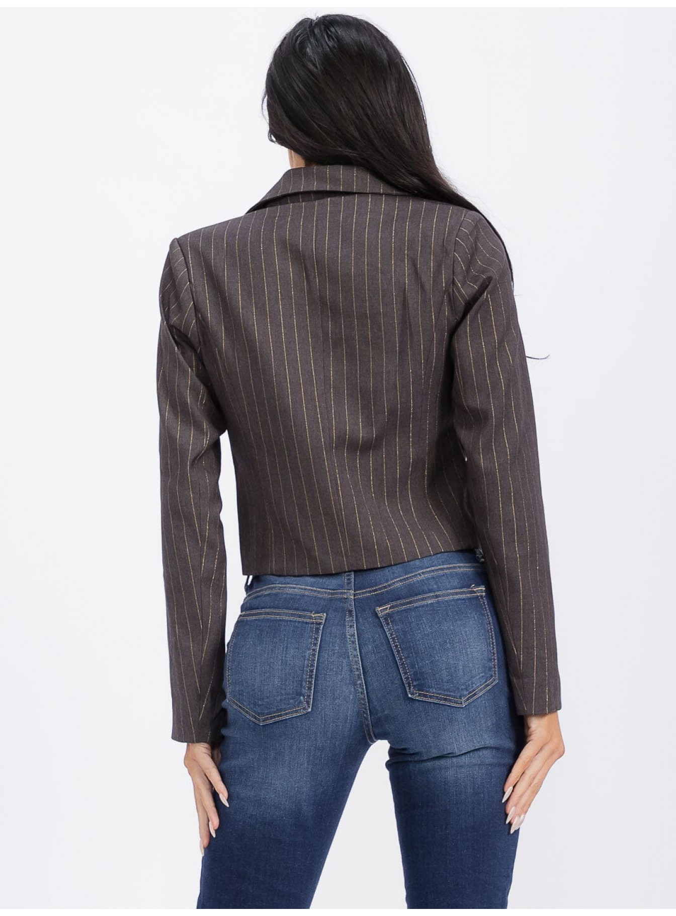 WOMEN'S LONG SLEEVE BUTTON CLOSURE SRTIPES BLAZER WOMEN'S LONG SLEEVE BUTTON CLOSURE SRTIPES BLAZER