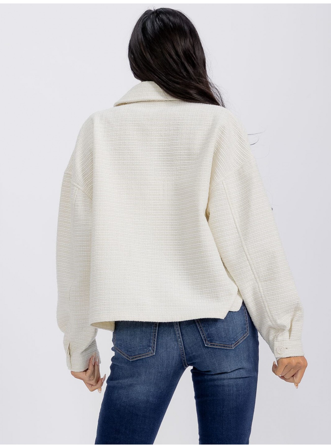 WOMEN'S LONG SLEEVE FRONT POCKET BUTTON CLOSURE TWEED BLAZER WOMEN'S LONG SLEEVE FRONT POCKET BUTTON CLOSURE TWEED BLAZER