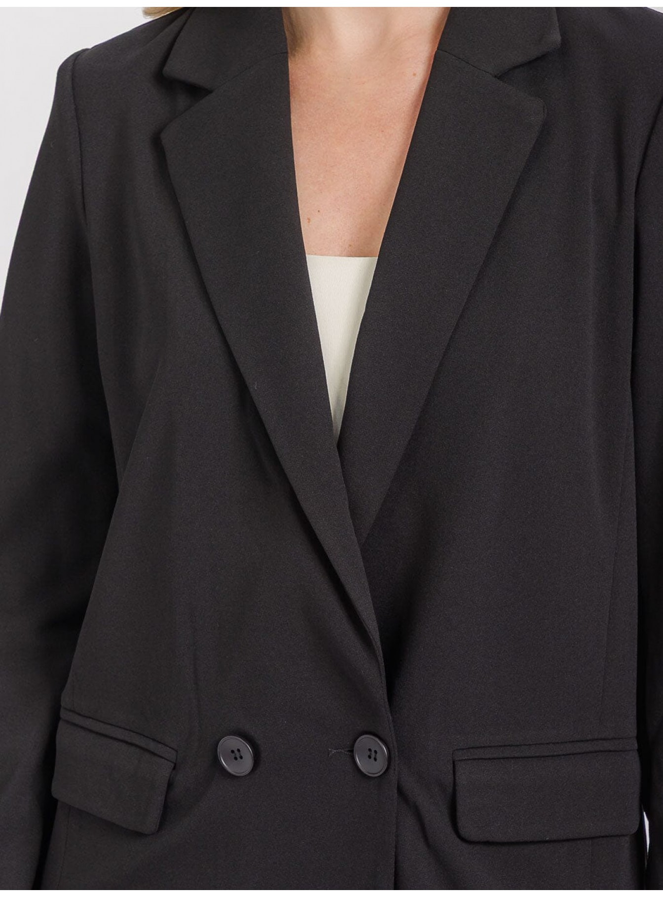 WOMEN'S LONG SLEEVE FRONT POCKETS BUTTON CLOSURE BLAZER WOMEN'S LONG SLEEVE FRONT POCKETS BUTTON CLOSURE BLAZER