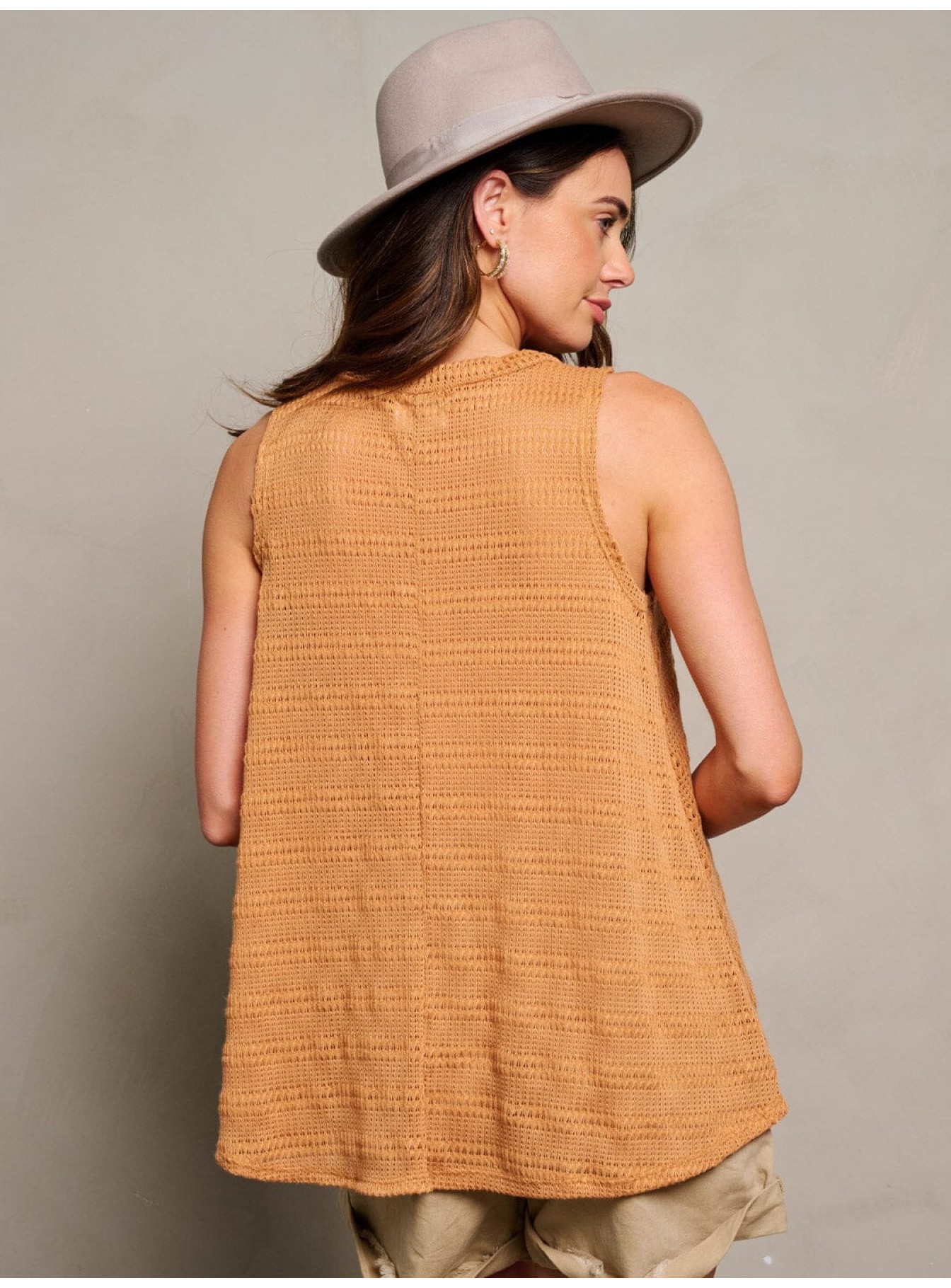 WOMEN'S SLEEVELESS BUTTON UP TUNIC TANK TOP WOMEN'S SLEEVELESS BUTTON UP TUNIC TANK TOP