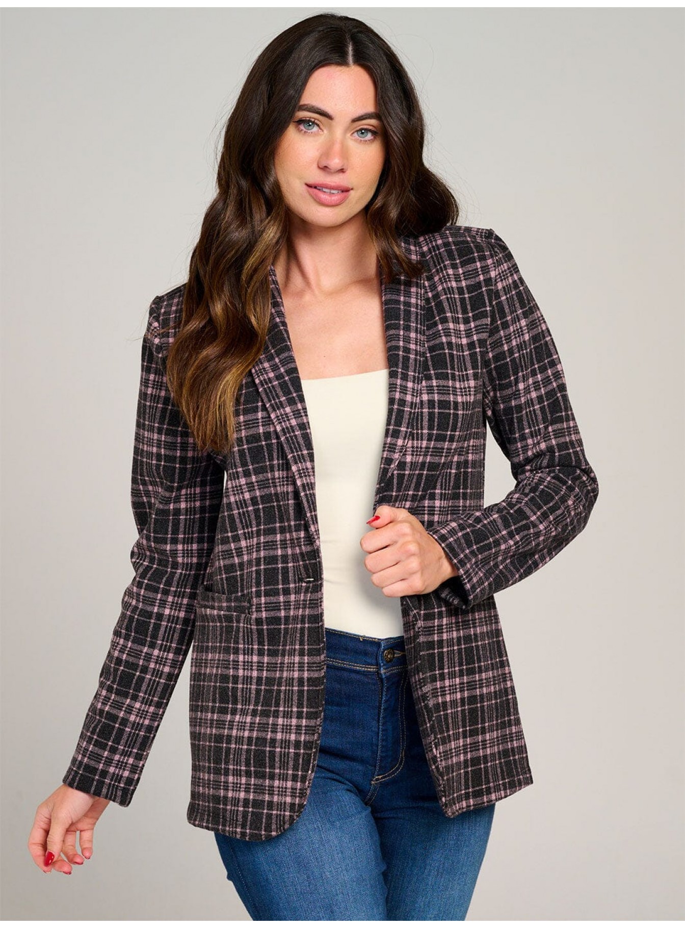 WOMEN'S LONG SLEEVE BUTTON CLOSURE POCKE...