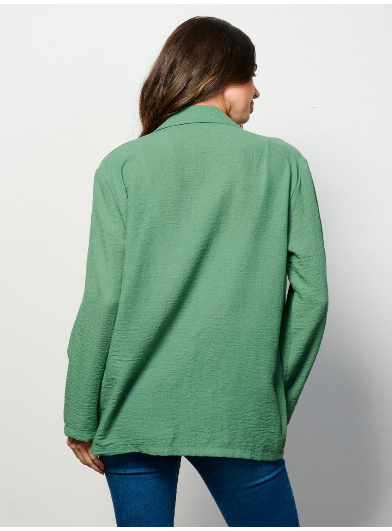 WOMEN'S LONG SLEEVE OPEN FRONT POCKETS BLAZER WOMEN'S LONG SLEEVE OPEN FRONT POCKETS BLAZER