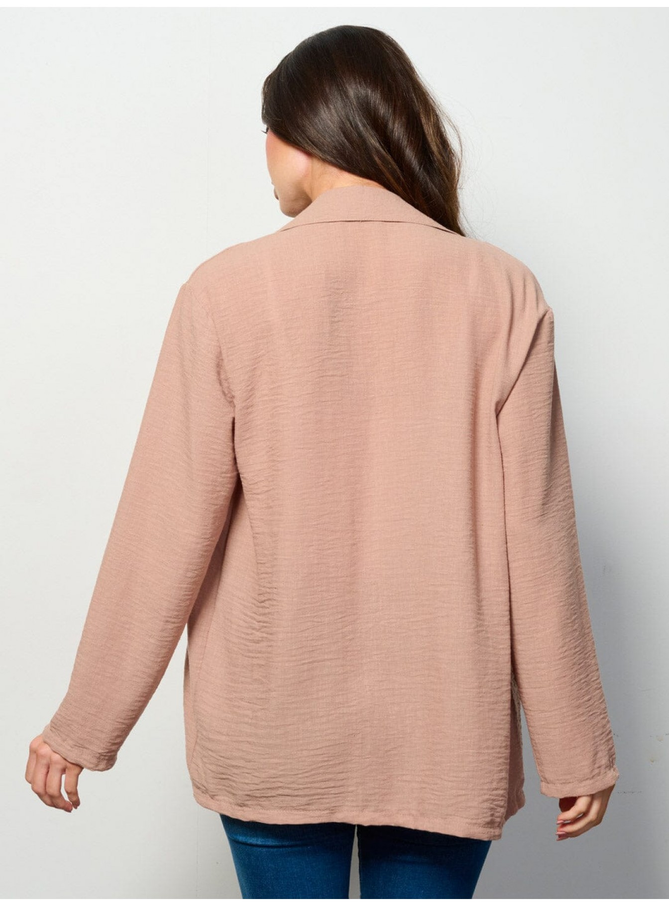 WOMEN'S LONG SLEEVE OPEN FRONT POCKETS BLAZER WOMEN'S LONG SLEEVE OPEN FRONT POCKETS BLAZER