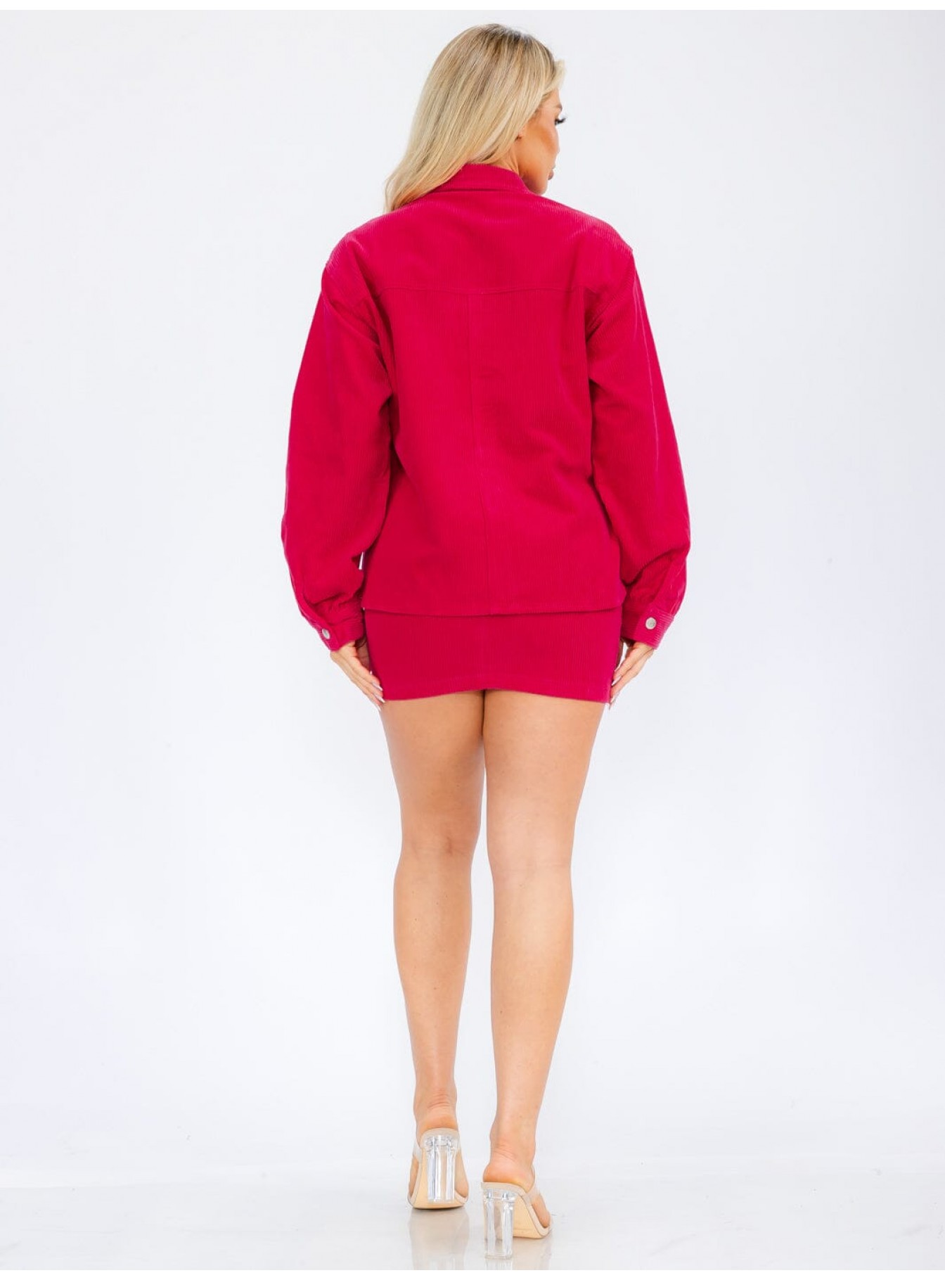 WOMEN'S LONG SLEEVE BUTTON CLOSURE CORDUROY SHACKET WOMEN'S LONG SLEEVE BUTTON CLOSURE CORDUROY SHACKET