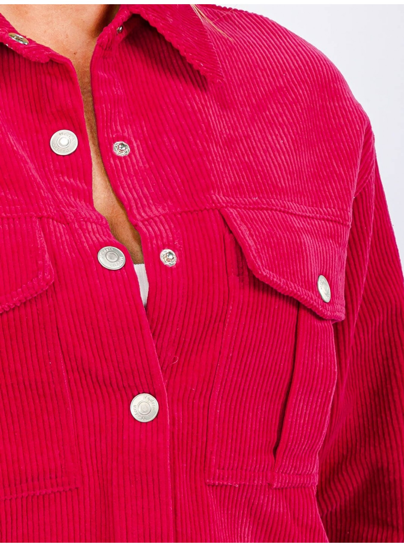 WOMEN'S LONG SLEEVE BUTTON CLOSURE CORDUROY SHACKET WOMEN'S LONG SLEEVE BUTTON CLOSURE CORDUROY SHACKET
