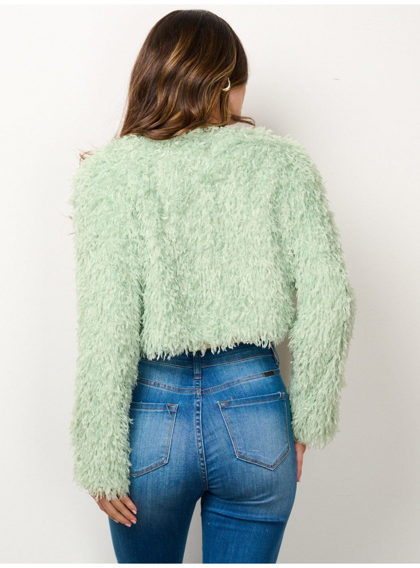 WOMEN'S LONG SLEEVE OPEN FRONT FUZZY BLAZER WOMEN'S LONG SLEEVE OPEN FRONT FUZZY BLAZER