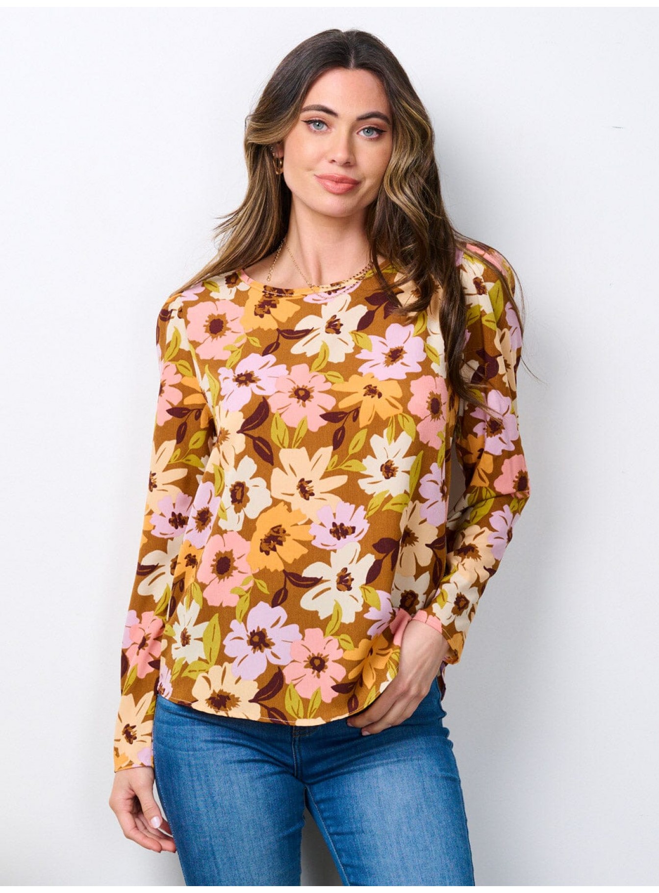 WOMEN'S LONG SLEEVE FLORAL BLOUSE WOMEN'S LONG SLEEVE FLORAL BLOUSE