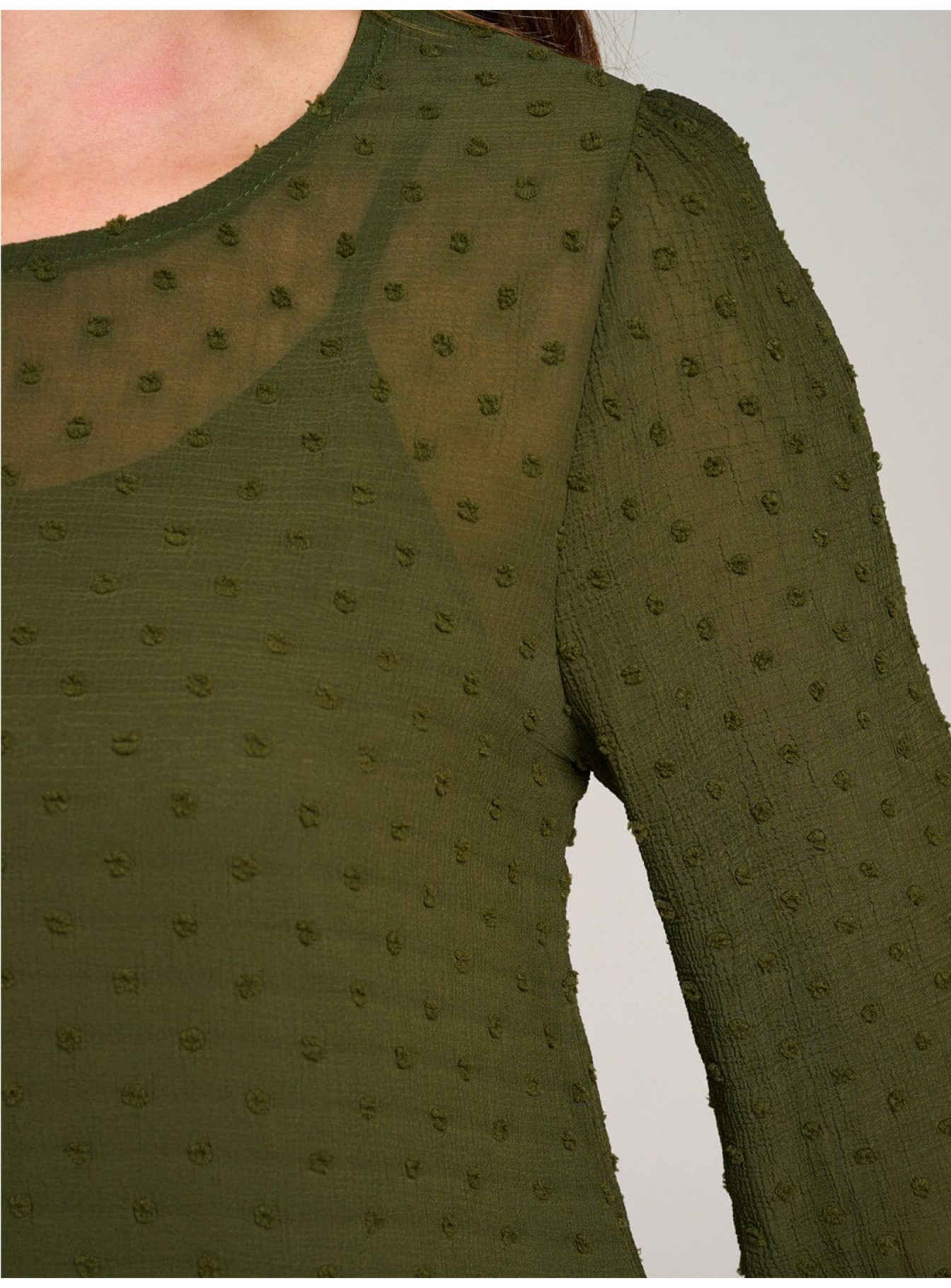 WOMEN'S LONG SLEEVE SWISS DETAILED BLOUSE WOMEN'S LONG SLEEVE SWISS DETAILED BLOUSE