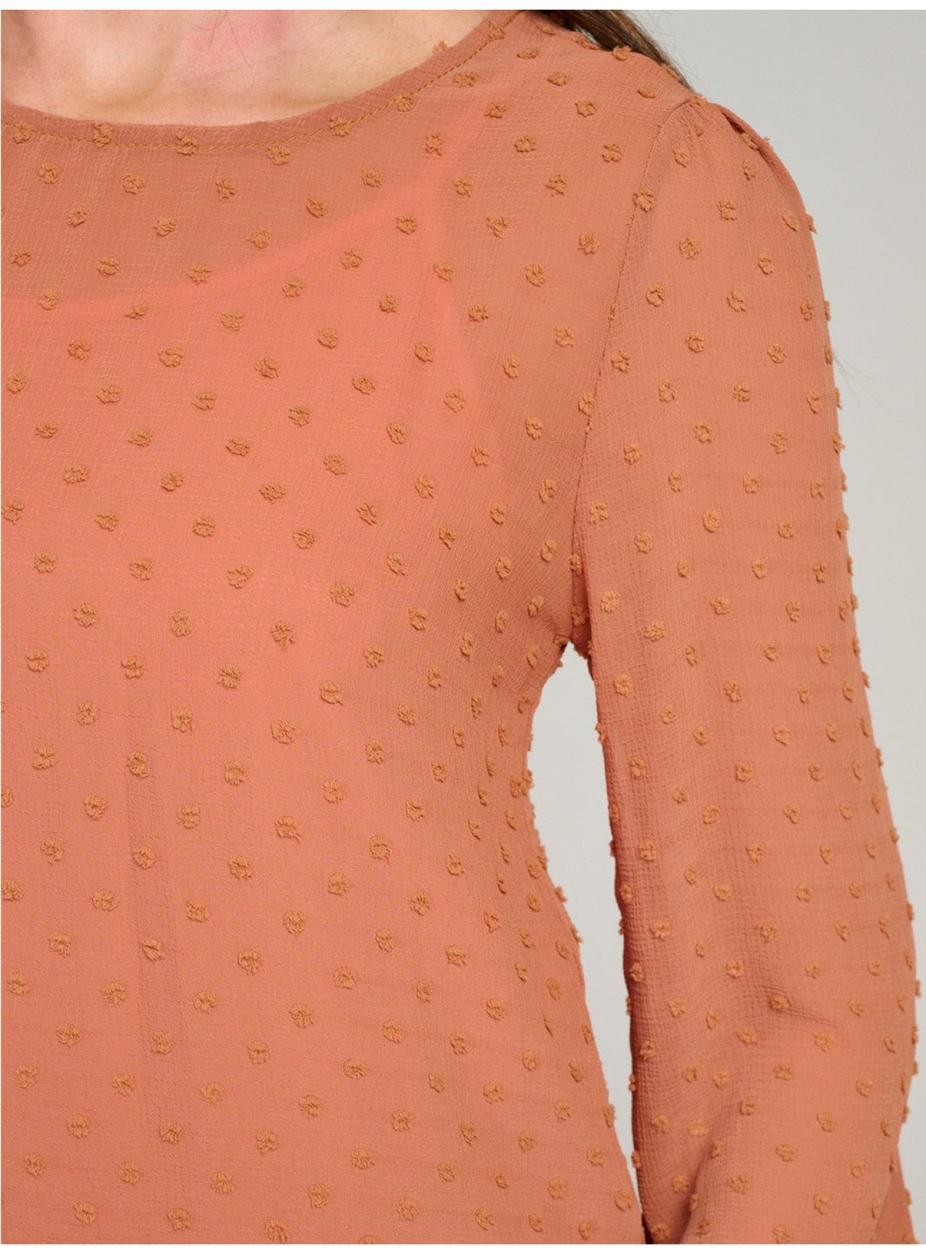 WOMEN'S LONG SLEEVE SWISS DETAILED BLOUSE WOMEN'S LONG SLEEVE SWISS DETAILED BLOUSE