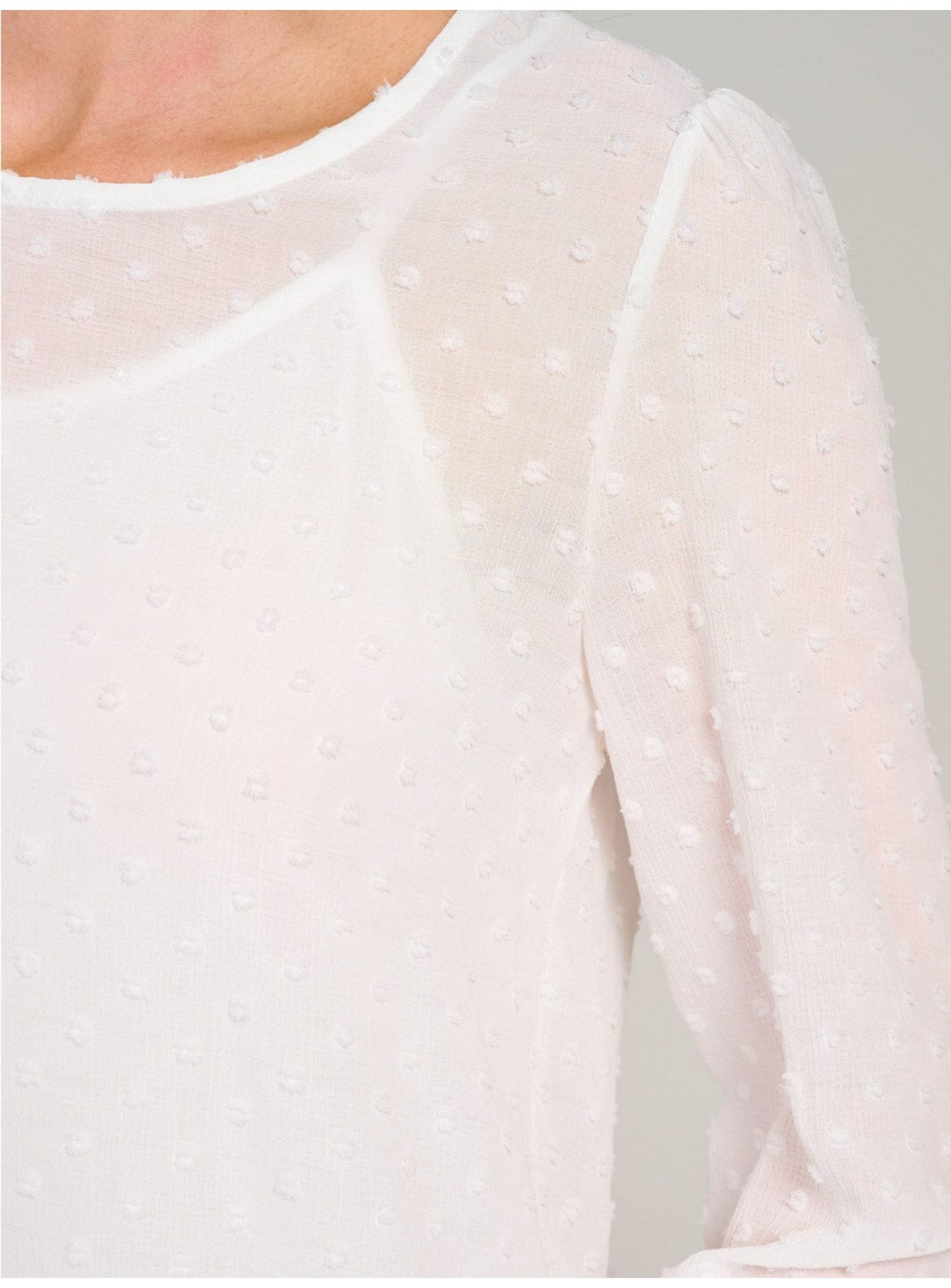 WOMEN'S LONG SLEEVE SWISS DETAILED BLOUSE WOMEN'S LONG SLEEVE SWISS DETAILED BLOUSE