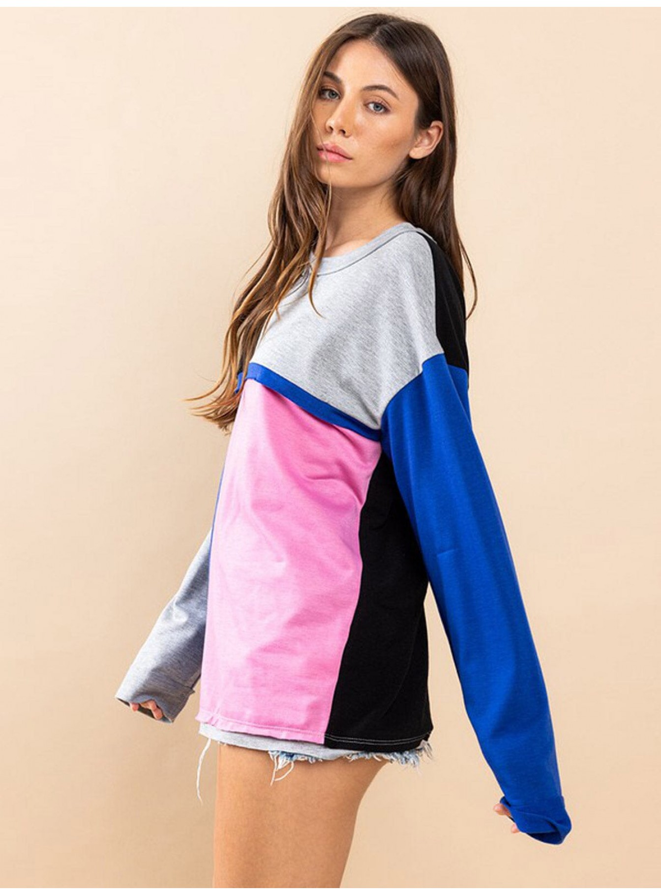 WOMEN'S LONG SLEEVE COLORBLOCK TOP WOMEN'S LONG SLEEVE COLORBLOCK TOP
