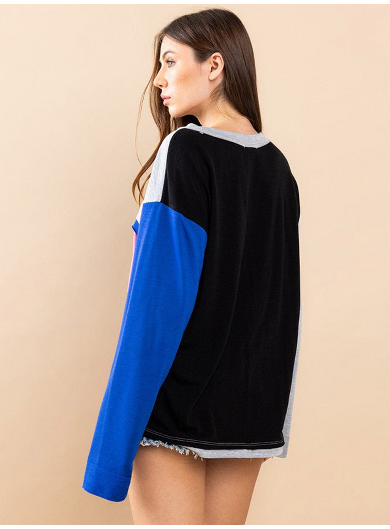 WOMEN'S LONG SLEEVE COLORBLOCK TOP WOMEN'S LONG SLEEVE COLORBLOCK TOP