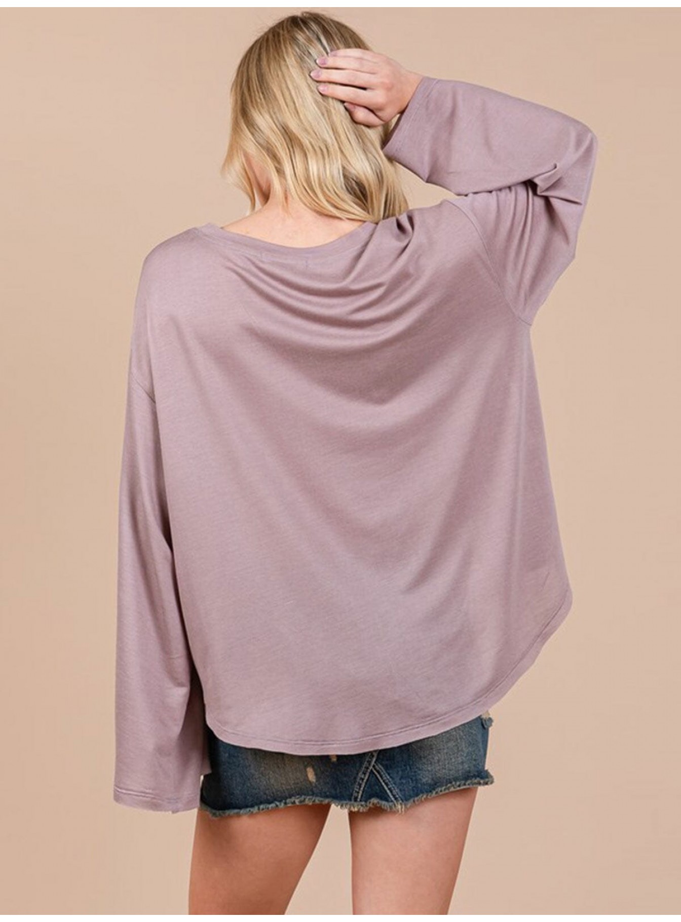 WOMEN'S LONG BELL SLEEVE SOLID TOP WOMEN'S LONG BELL SLEEVE SOLID TOP