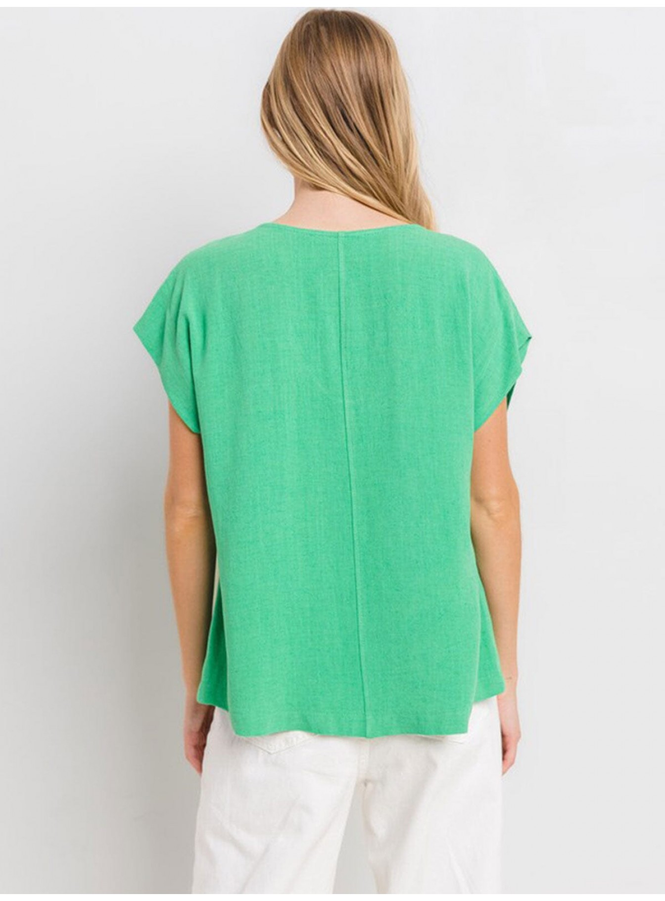 WOMEN'S SHORT SLEEVE V-NECK SOLID TUNIC TOP WOMEN'S SHORT SLEEVE V-NECK SOLID TUNIC TOP