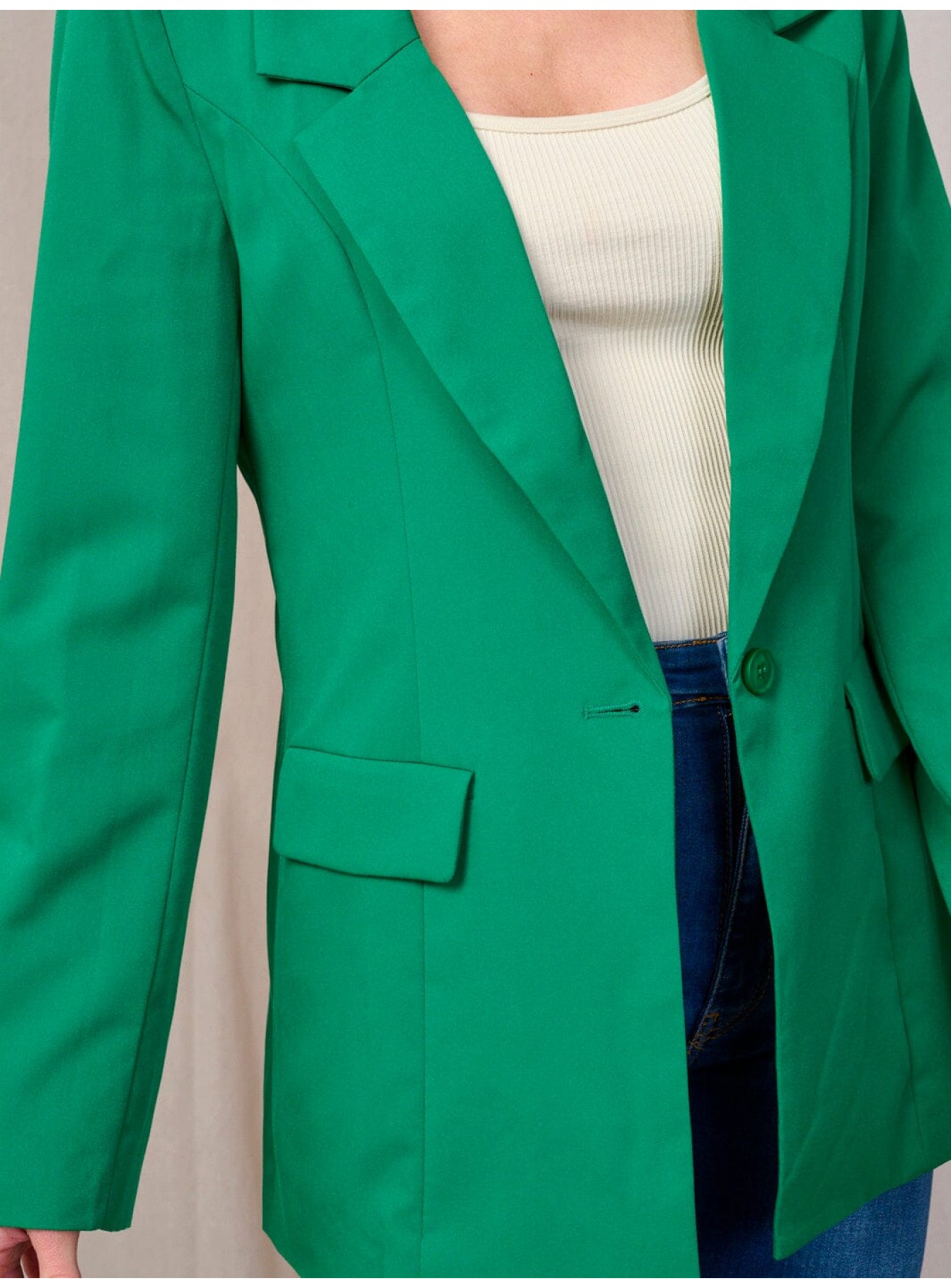 WOMEN'S LONG SLEEVE BUTTON CLOSURE BLAZER