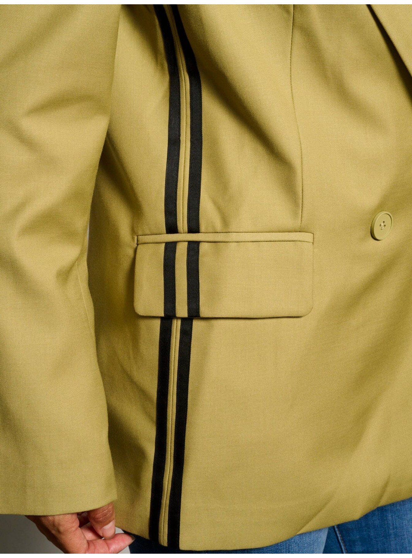 WOMEN'S LONG SLEEVES BUTTON CLOSURE STRIPES BLAZER WOMEN'S LONG SLEEVES BUTTON CLOSURE STRIPES BLAZER