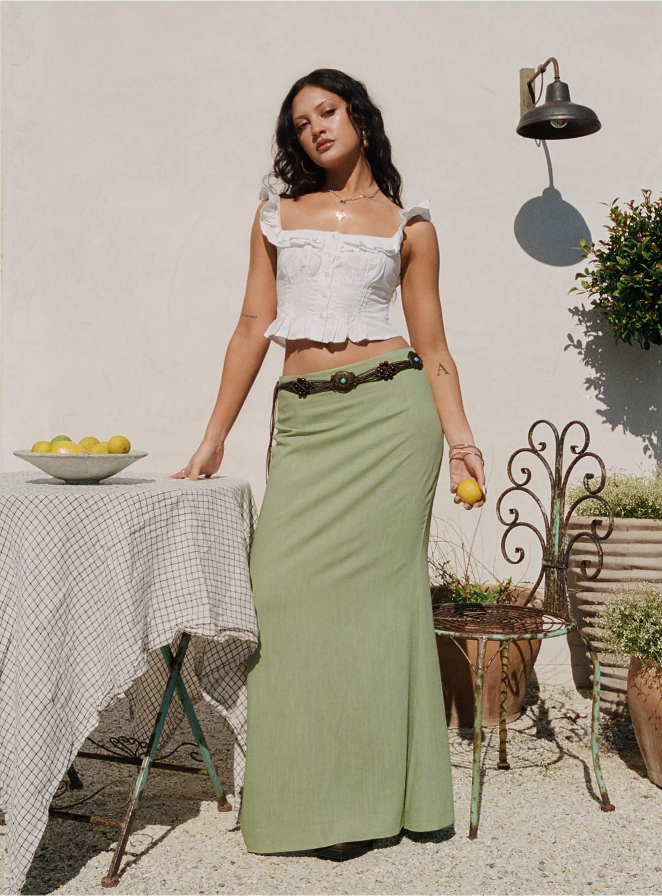 Sophia Maxi Skirt Green