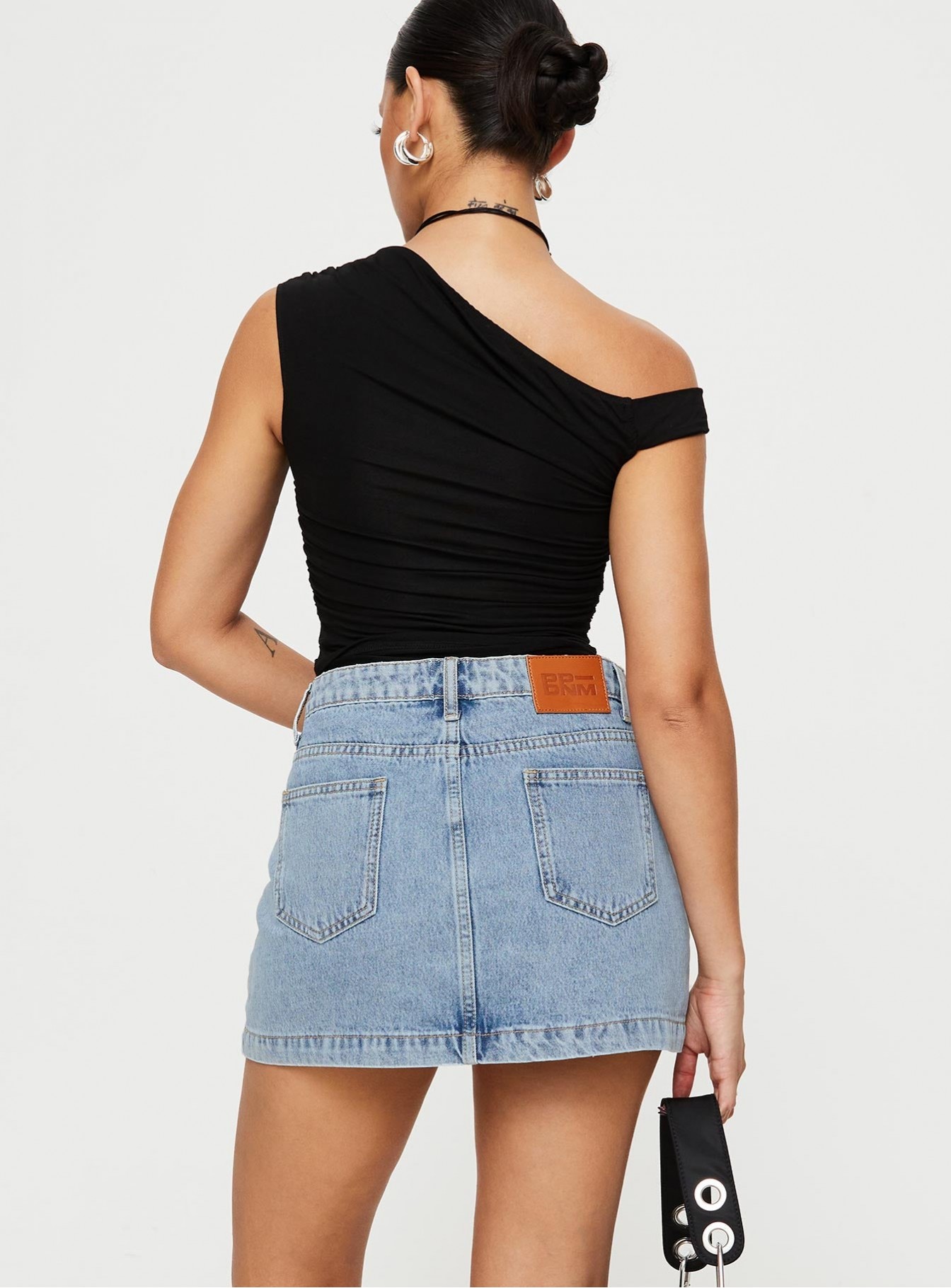 Nickei Denim Mini Skirt Light Wash