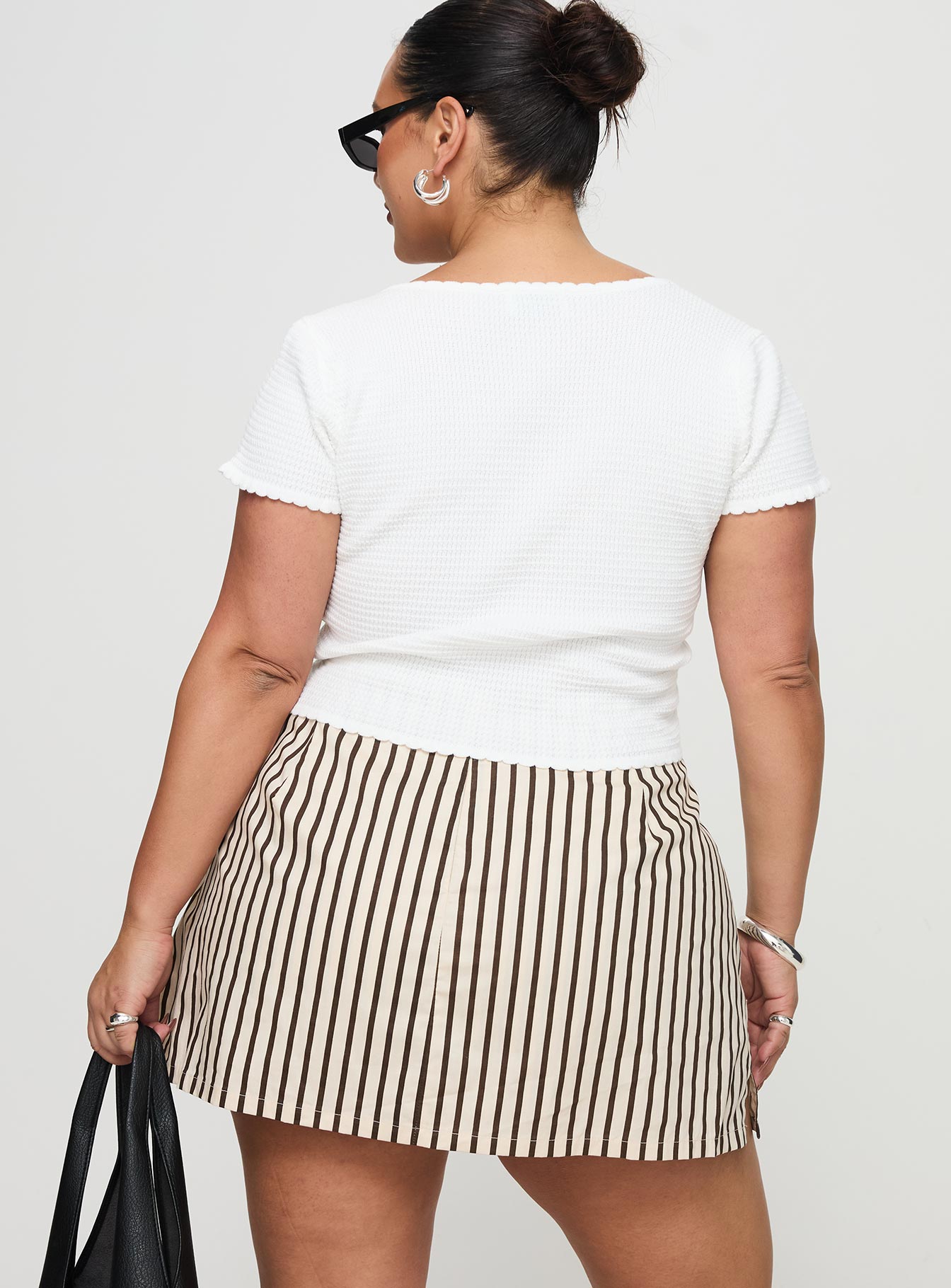 Gigi Skort Beige Stripe Curve