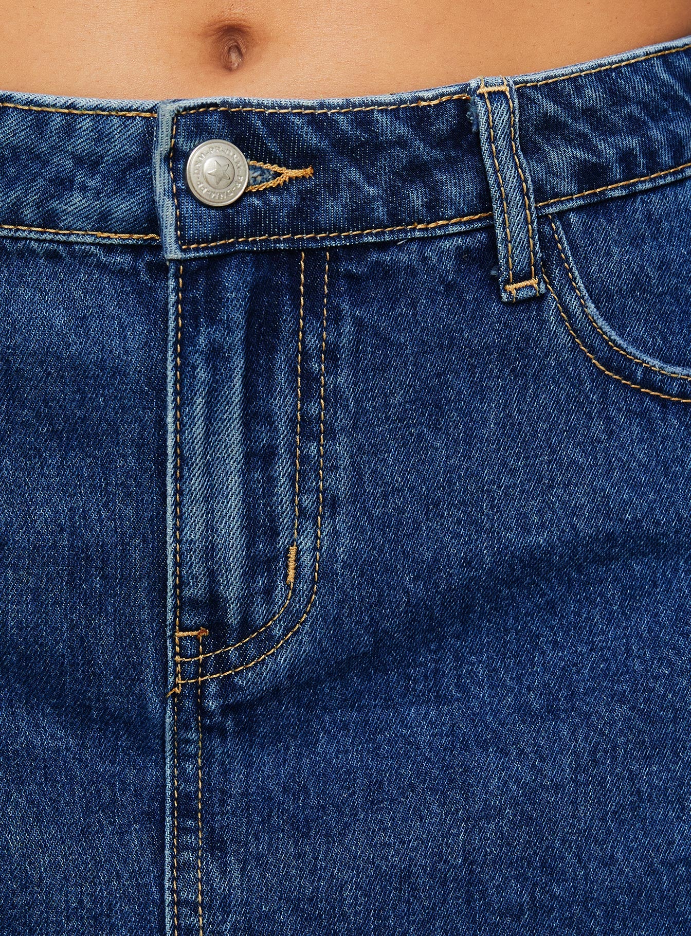 Nickei Denim Mini Skirt Mid Wash Petite